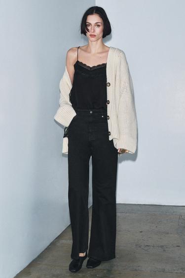 ДЖИНСЫ WIDE LEG С ВЫСОКОЙ ПОСАДКОЙ — ZW COLLECTION — ЧЕРНЫЙ от Zara
