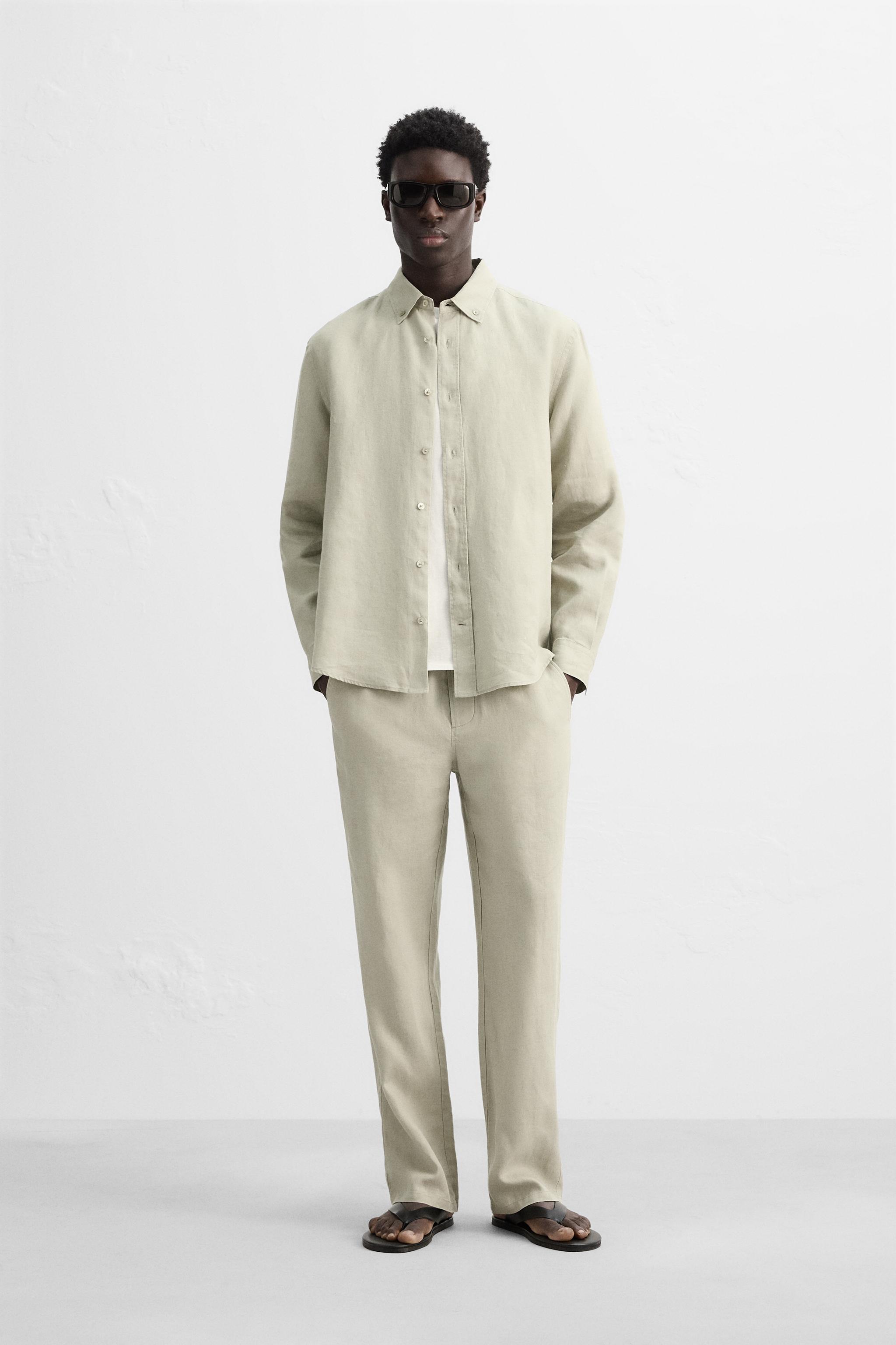 リネン100% シャツ - ホワイト | ZARA Japan / 日本