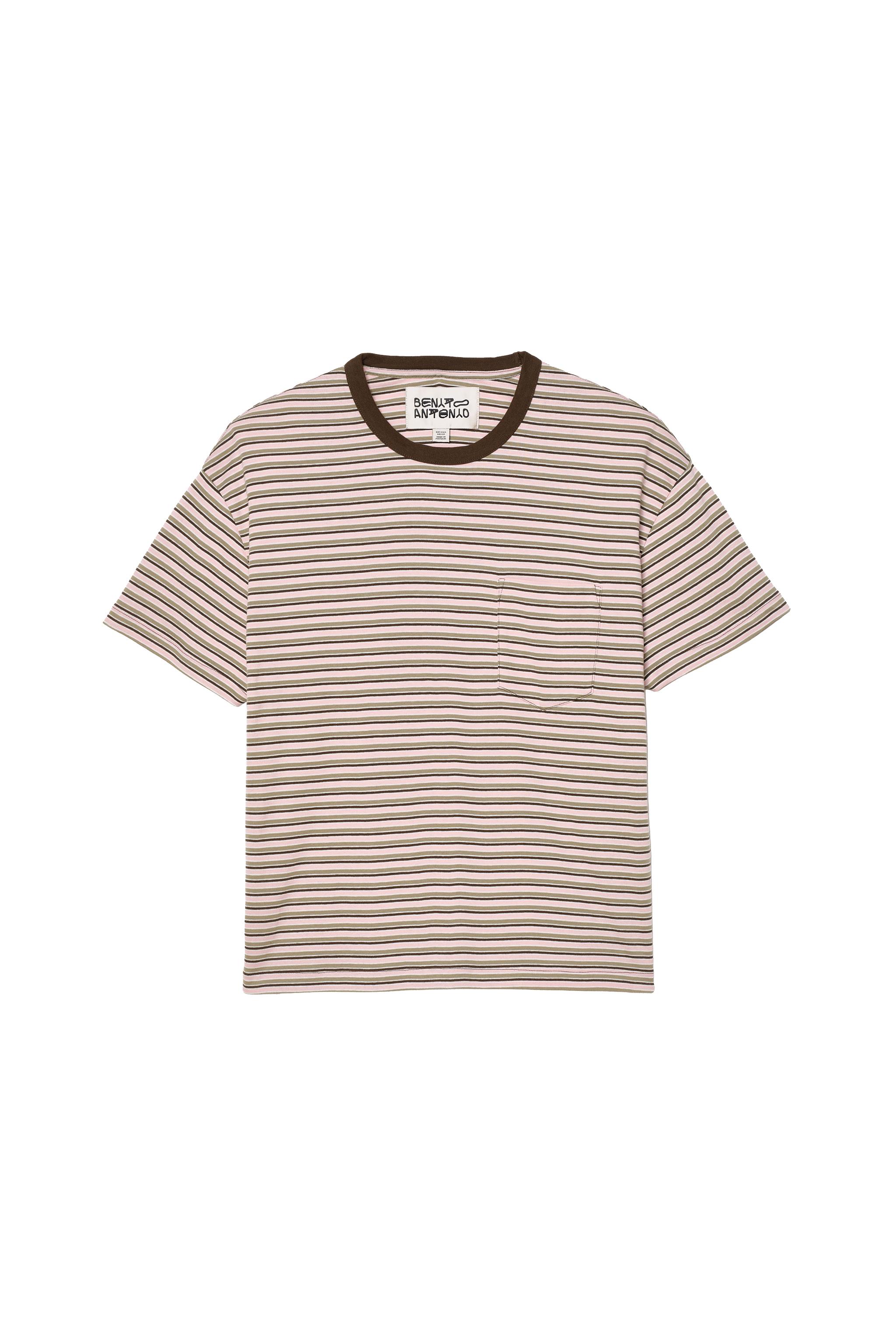 CROPPED STRIPED T-SHIRT — Pinks