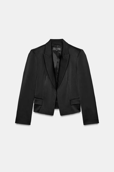 BLAZER ACETINADO - Preto da Zara