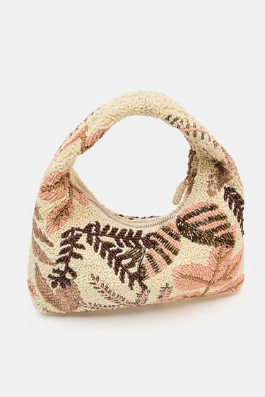 BEADED PRINTED BAG - Multicoloured by Zara