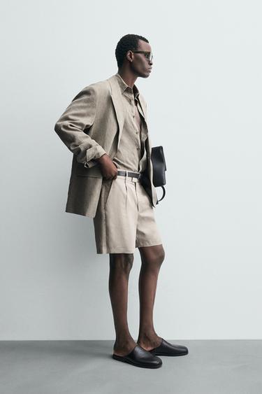 BERMUDA COUPE DÉCONTRACTÉE PLIS - Vison de Zara - Image 3