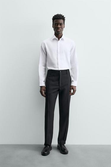 SLIM FIT TEXTURED SHIRT - White by Zara - Image 0