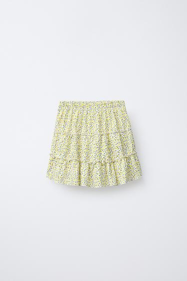 TEXTURED PRINT BERMUDA SKORT - Yellow by Zara - Image 1