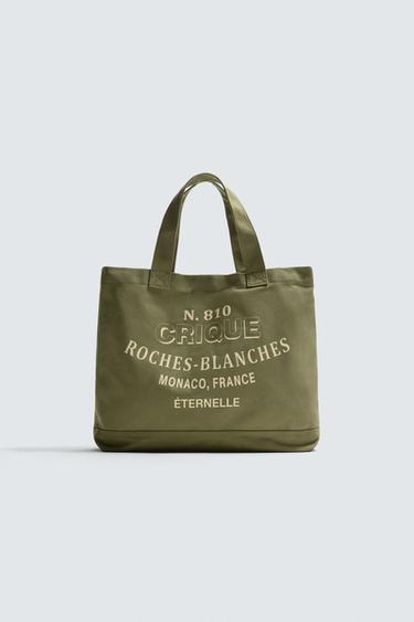 FABRIC TOTE BAG - Sea Green by Zara