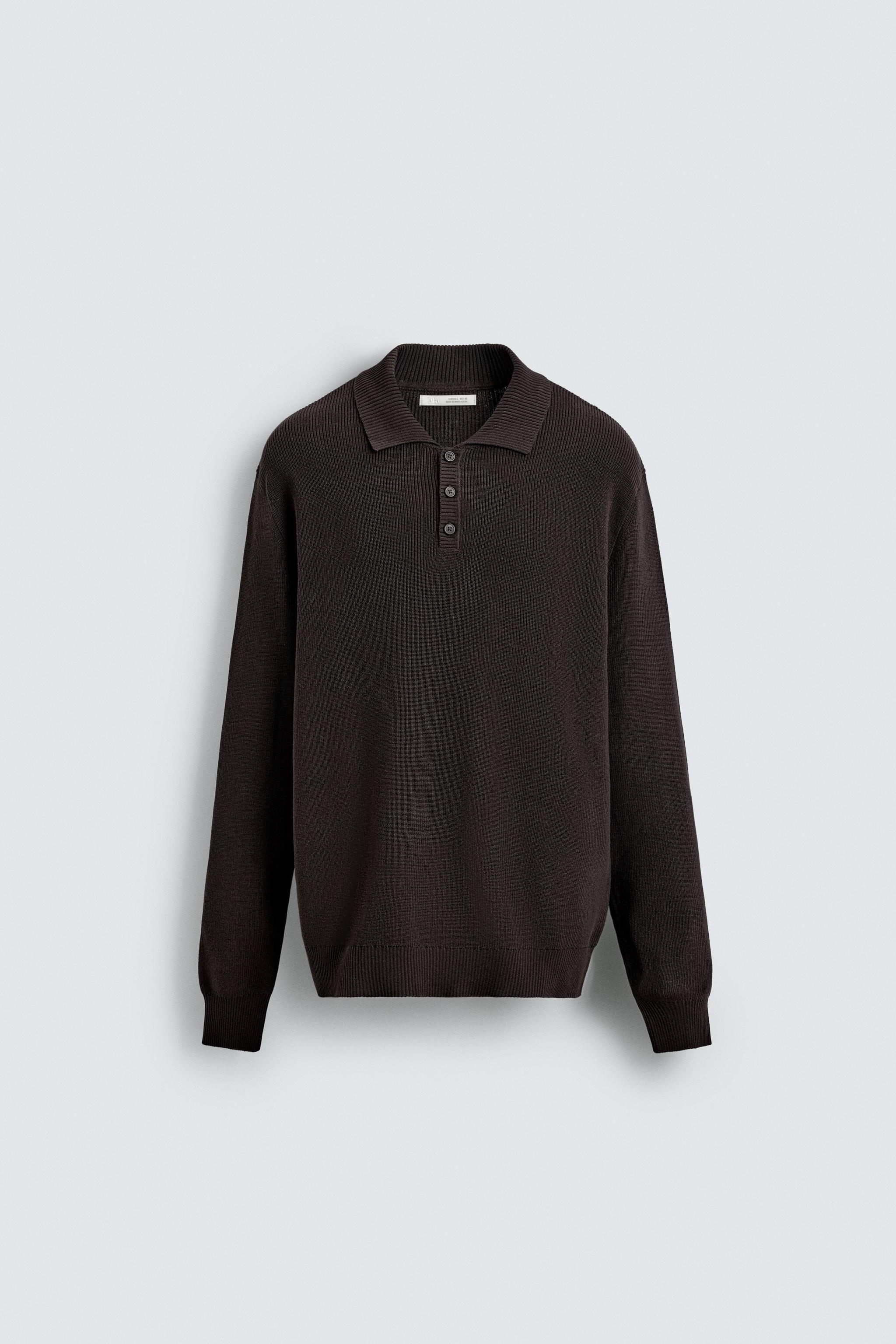 PEARLESCENT KNIT POLO SHIRT - Navy blue | ZARA Canada
