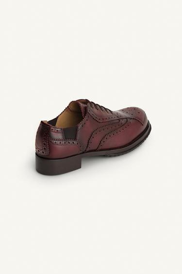 LIMITED EDITION LEATHER SHOES - Burgundy Red by Zara - Image 3