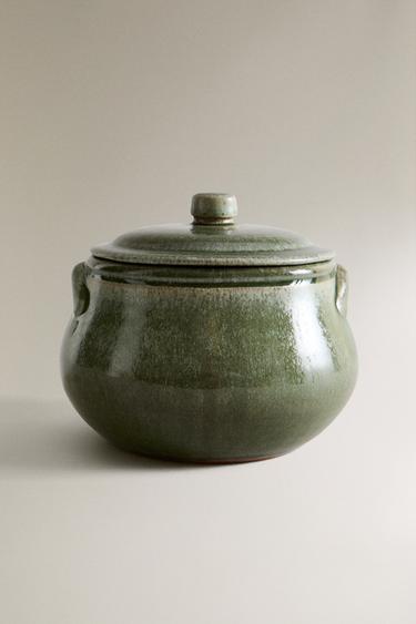 Zara TERRACOTTA TUREEN WITH LID - Green - Image 0