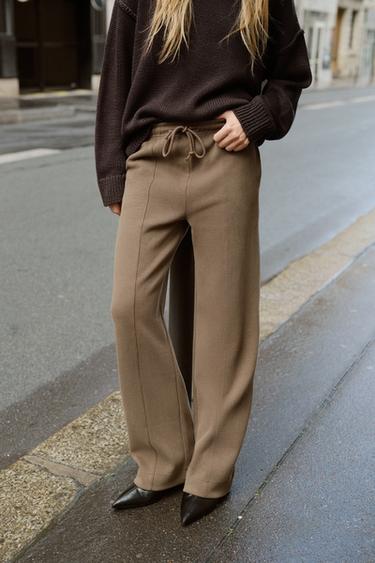 PANTALON LARGE SOFT - Vison foncé de Zara - Image 1