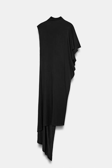 TOP ASYMÉTRIQUE DRAPÉ - Noir de Zara - Image 3