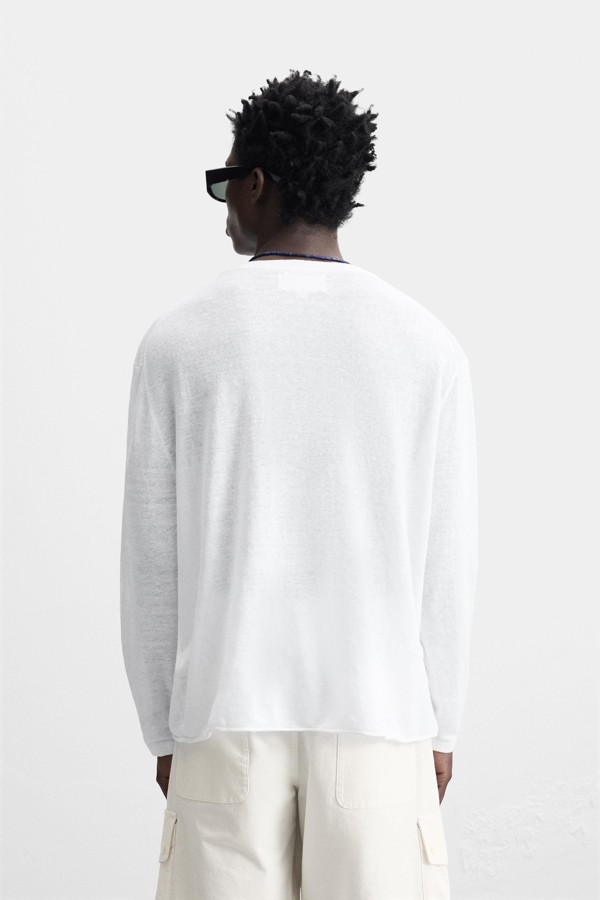 ［ZARA］100% ヘンプの軽量セーター 2142/419/250 LIGHTWEIGHT 100% HEMP SWEATER - White | ZARA United States