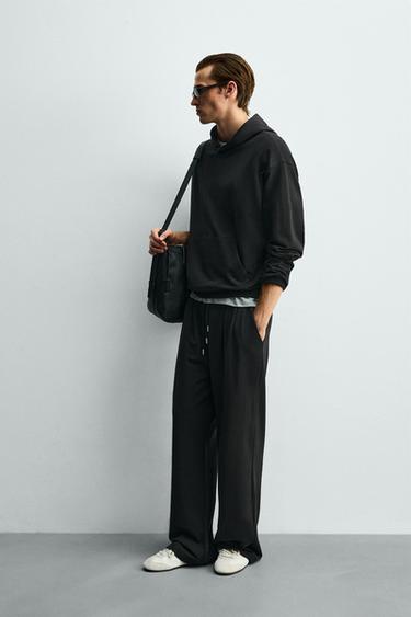 SOFT PLEATED JOGGERS - Black by Zara