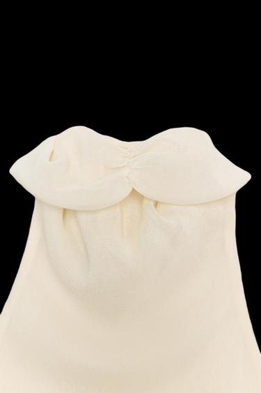 FLOWING HALTER TOP - Ecru by Zara