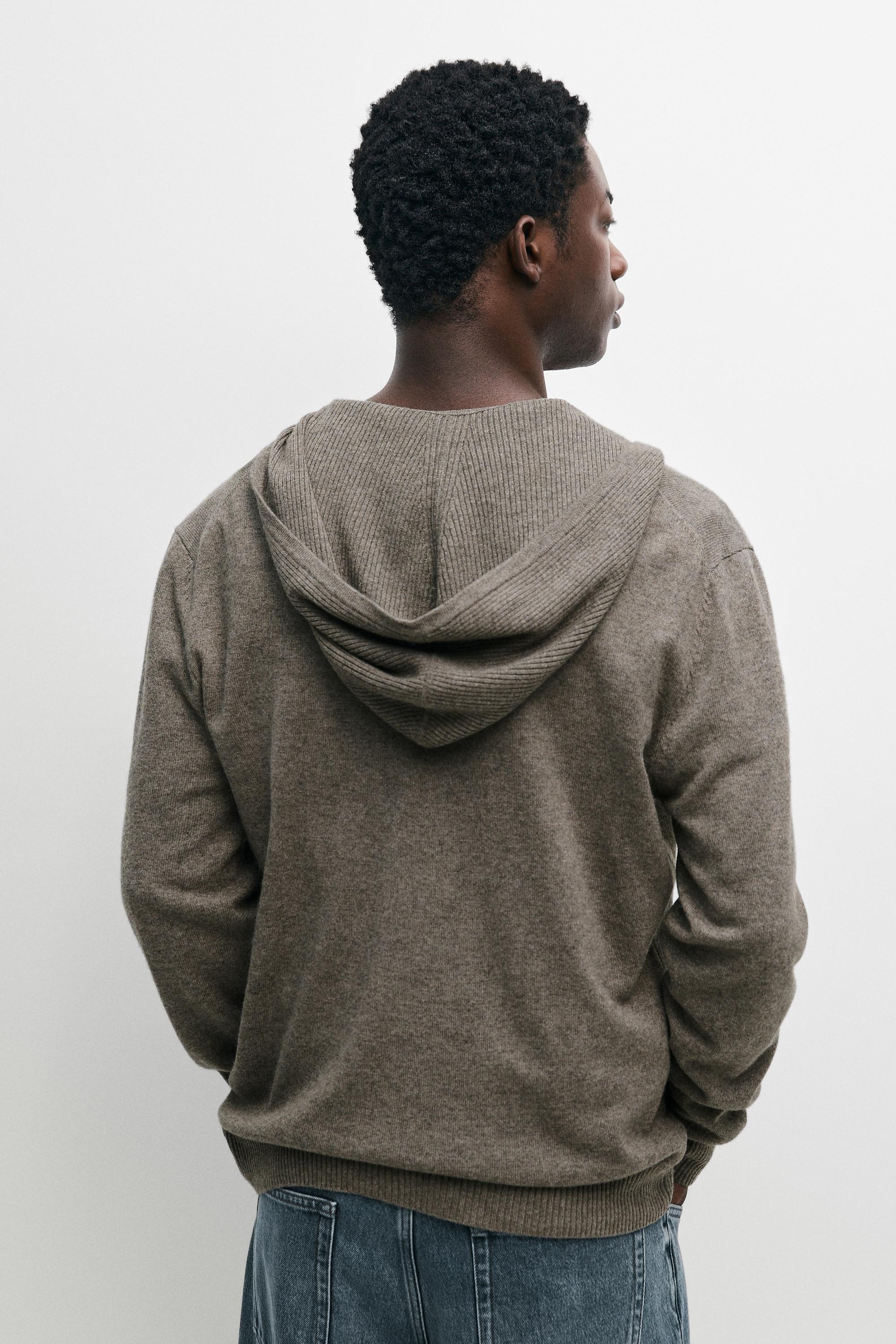 Cardigan en maille à capuche laine mélangée