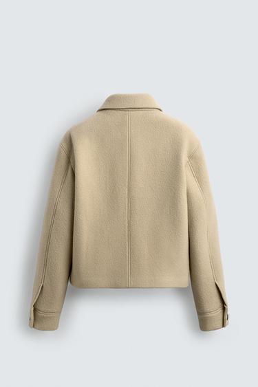 BLOUSON EN MÉLANGE DE LAINE ÉDITION LIMITÉE - Écru de Zara - Image 8
