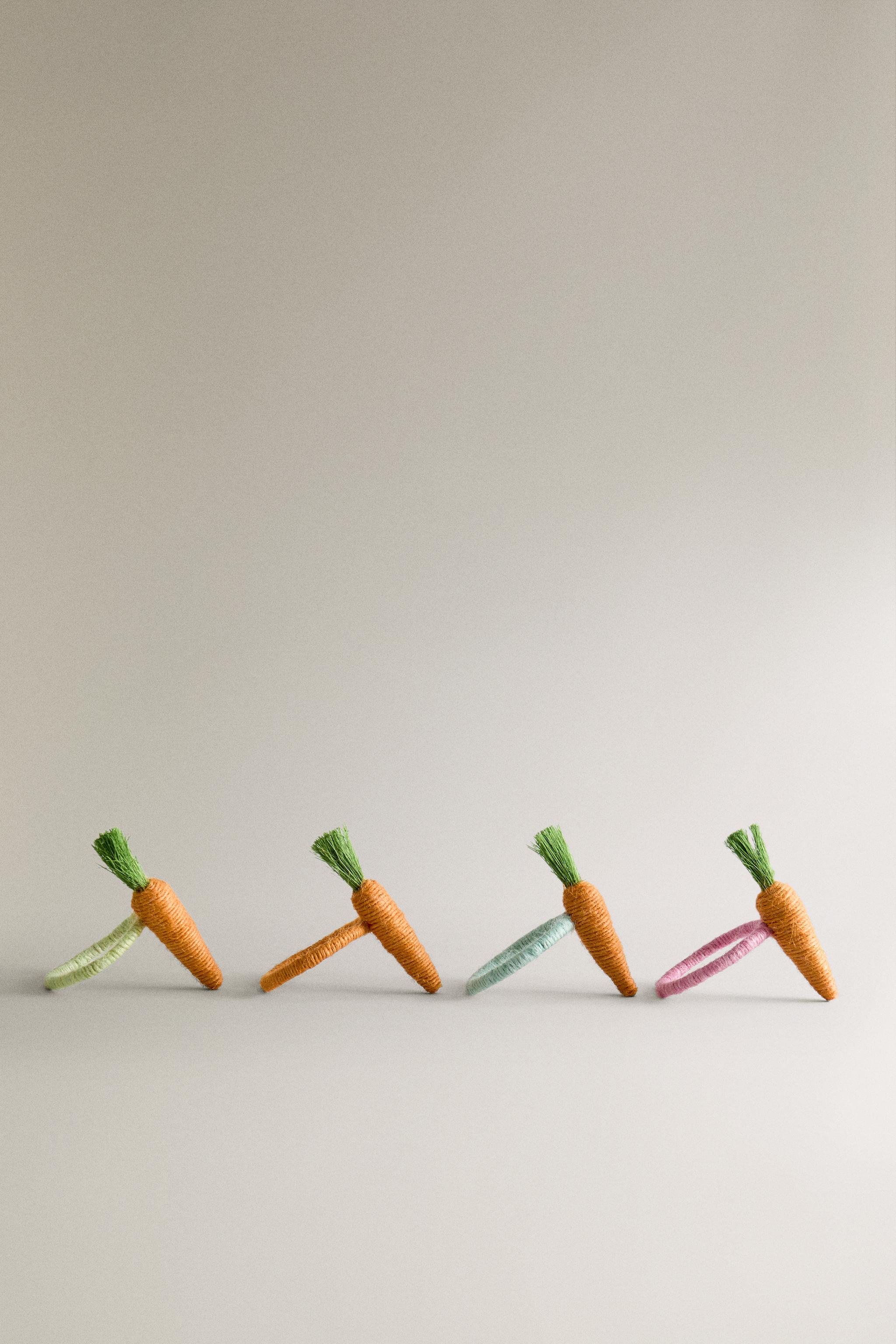 SET OF CARROT JUTE NAPKIN RINGS (SET OF 4)