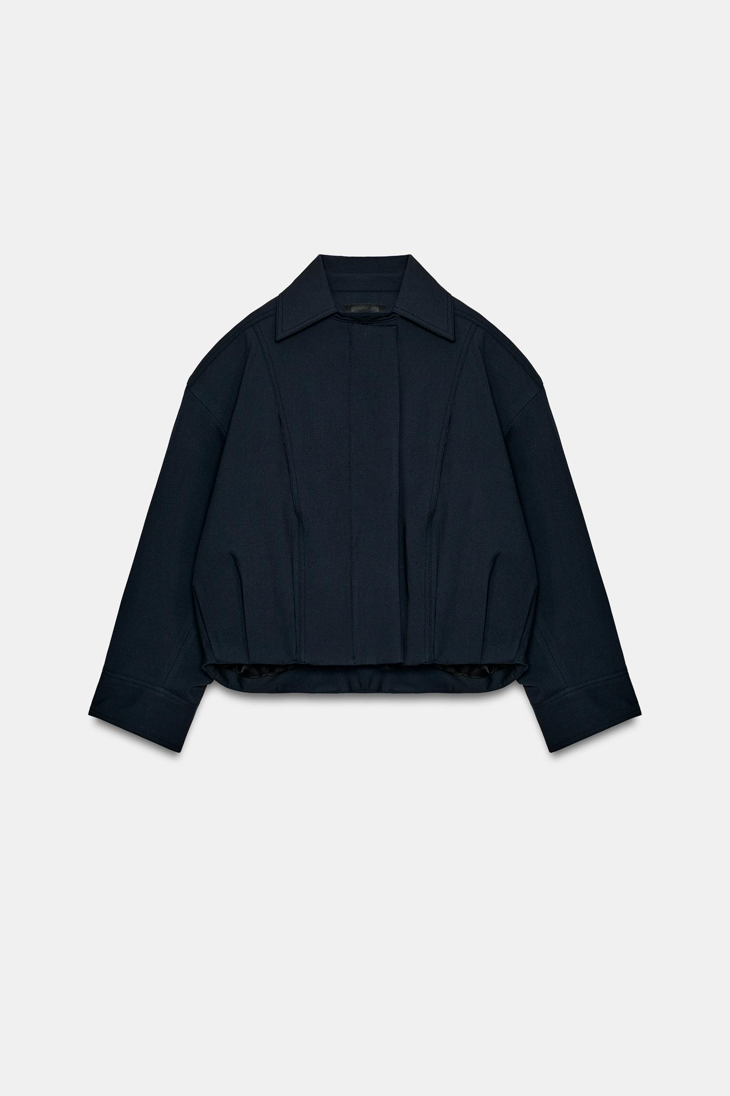 Женская куртка Zara ZW Collection Bomber, цвет: Тёмный тёмно-синий — фото 4