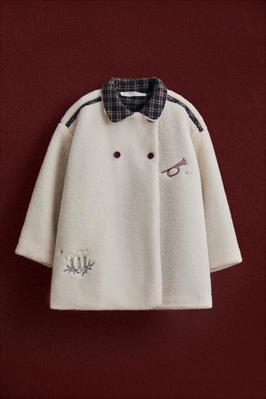 Zara CHILDREN'S FLEECE CHRISTMAS DRESSING GOWN - 磨白色