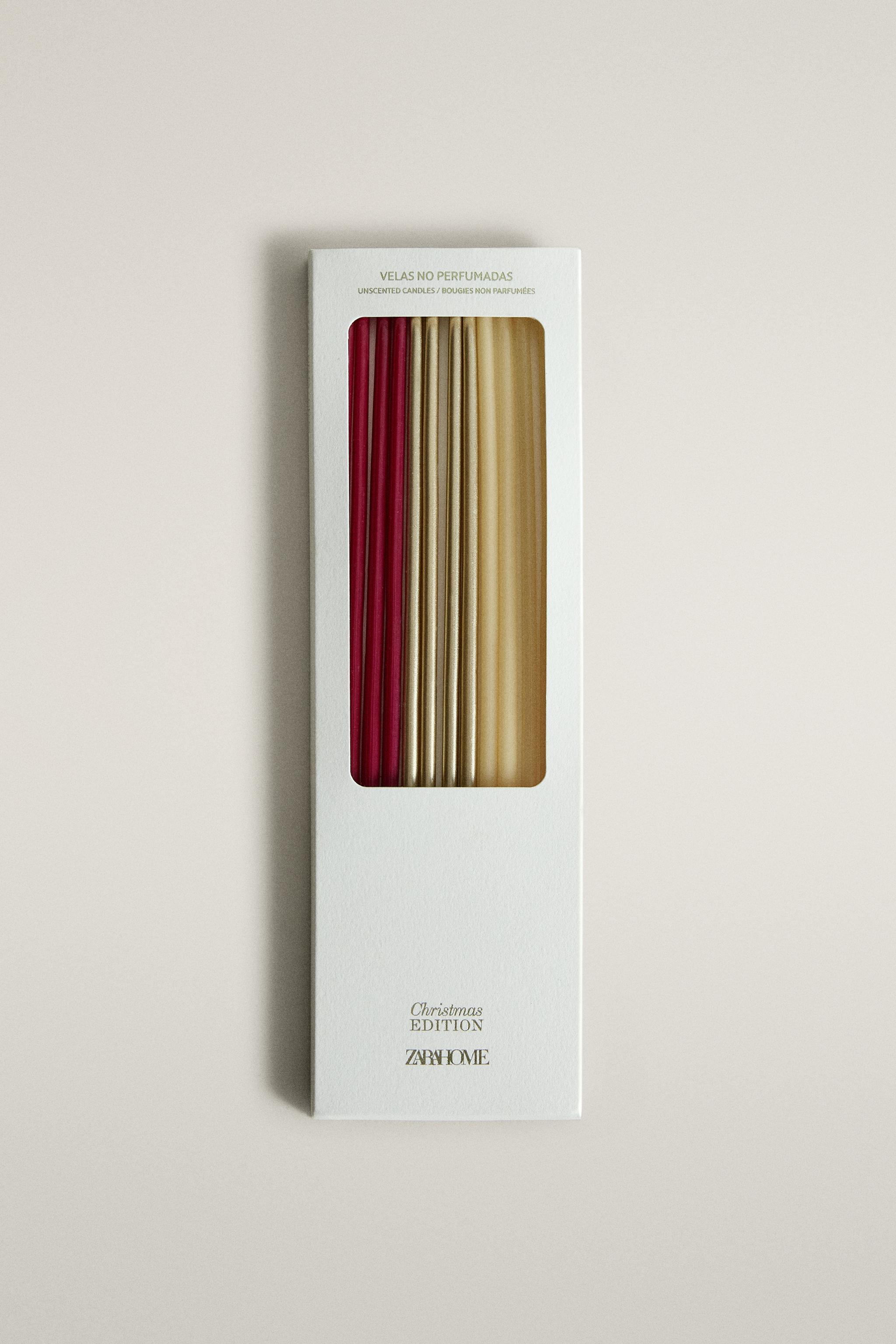 SLIM CHRISTMAS DECORATIVE CANDLES (PACK OF 15)