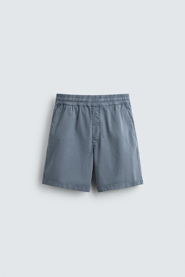 ZARA RELAXED FIT TWILL BERMUDA SHORTS