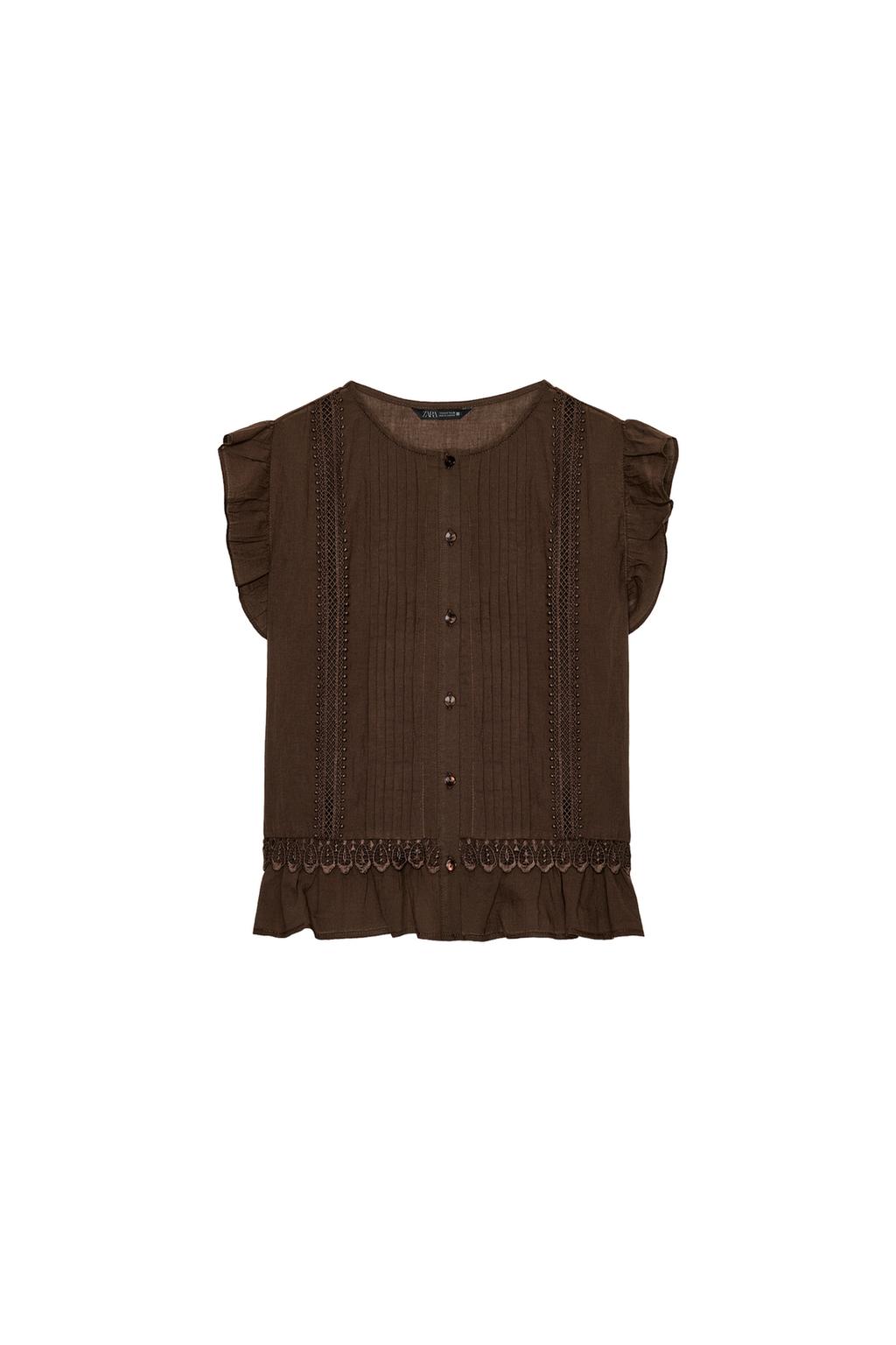 RUFFLED LADDER TRIM BLOUSE - image 3