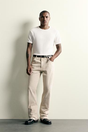 JEANS BOCA DE SINO COM EFEITO RESPINGOS - Torrado-claro da Zara - Imagem 0