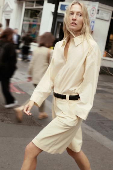 POPLIN SHIRT - Light yellow by Zara
