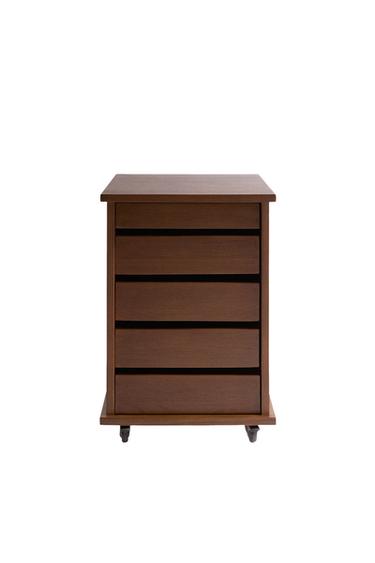 WOODEN DRAWER UNIT WITH WHEELS - Brown by Zara
