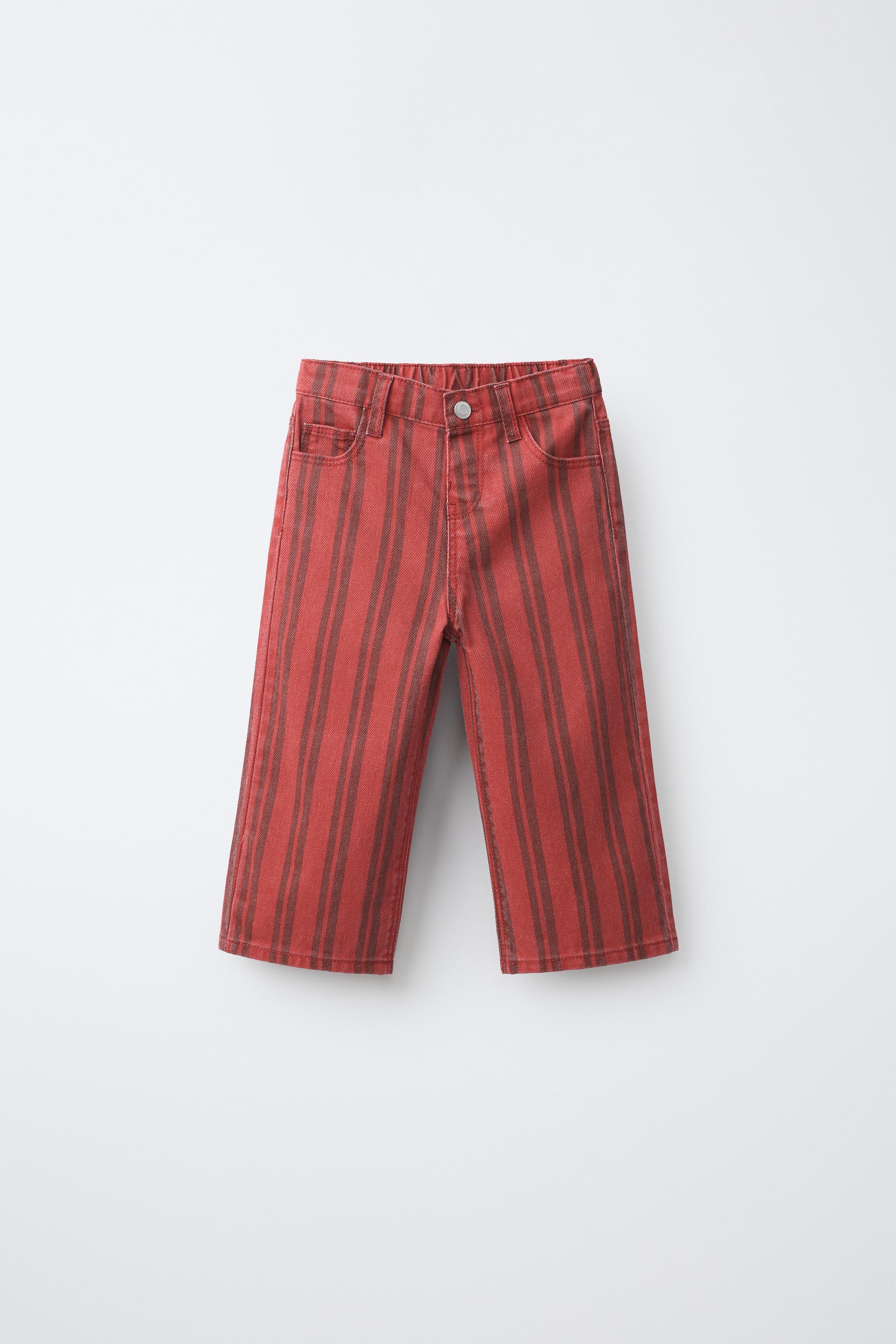 STRIPED CULOTTE TROUSERS — Red