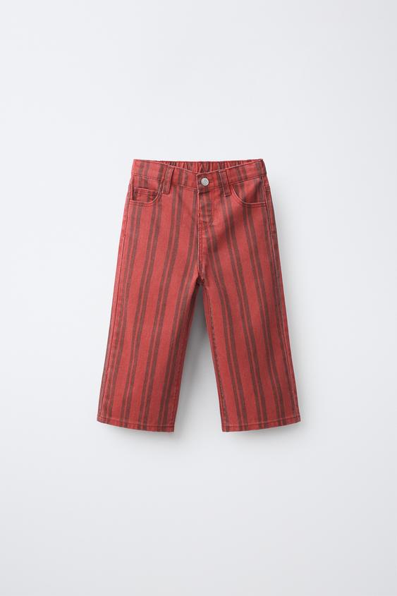 Zara PRUGASTE SUKNJA-PANTALONE – Crvena – Slika 0