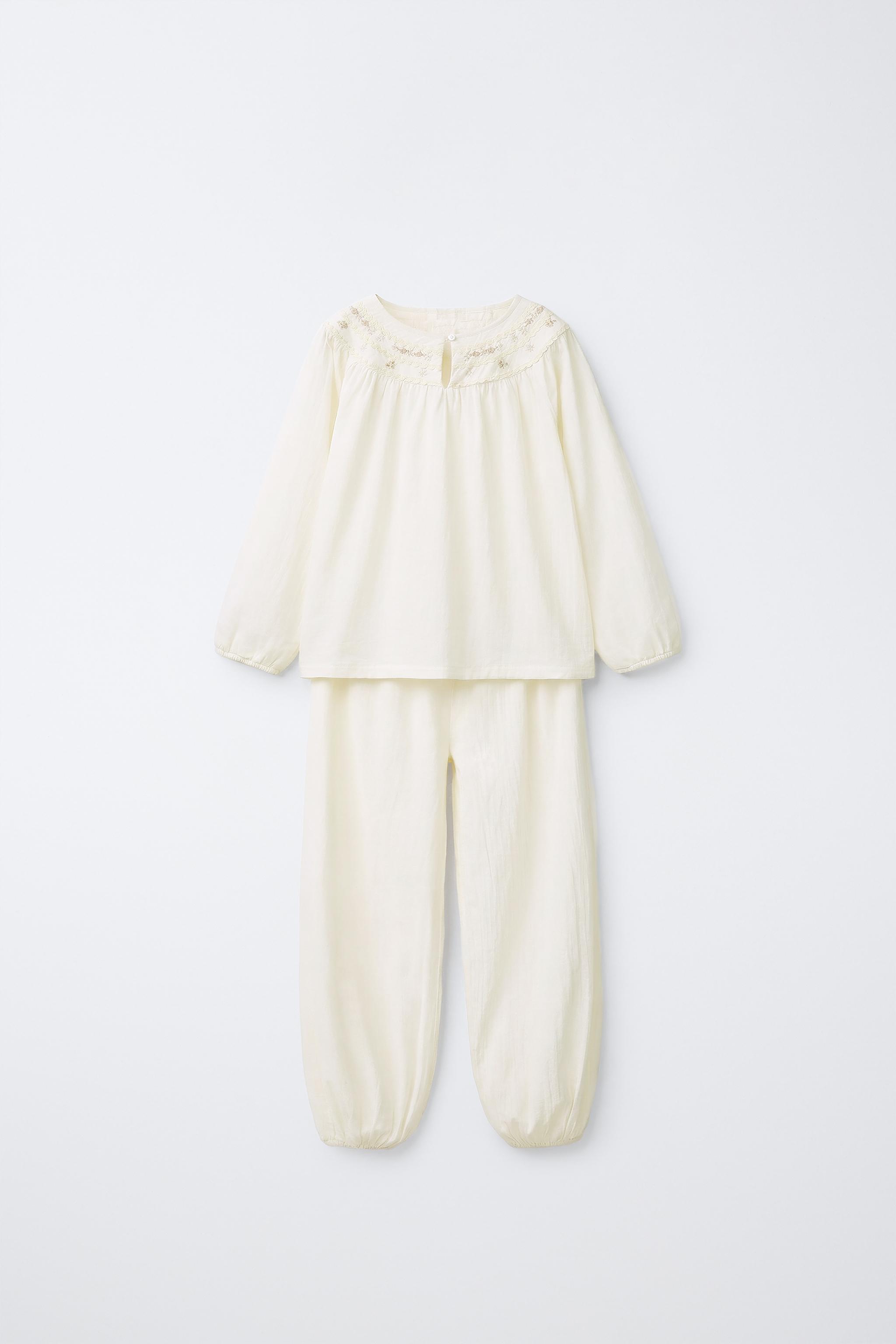 2-6歳/刺繍入り花柄パジャマ - エクリュ | ZARA Japan / 日本