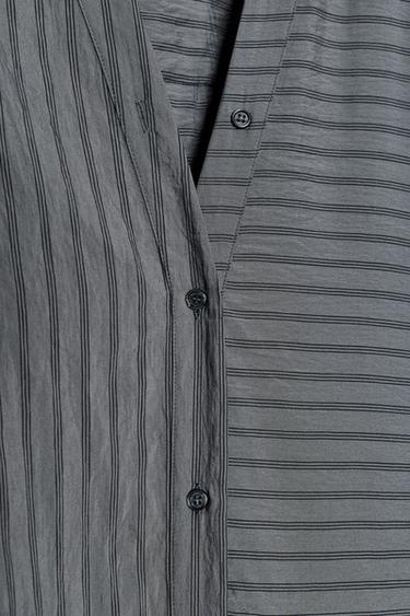 ROBE CHEMISE RAYURES ZW COLLECTION - Gris anthracite de Zara - Image 7