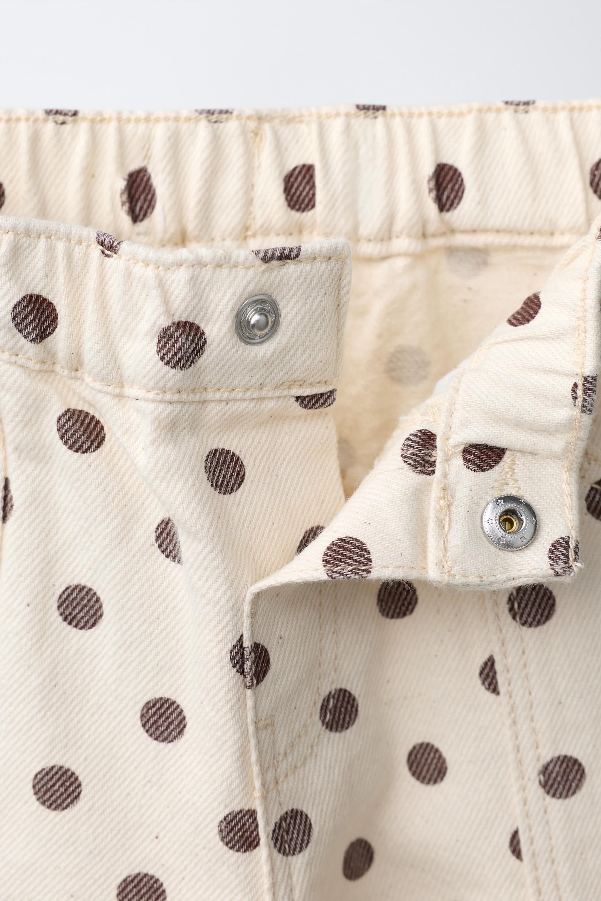 POLKA DOT BARREL TWILL PANTS