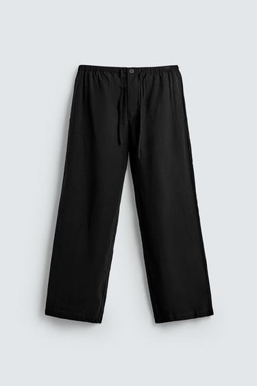 RELAXED FIT FLOWING TROUSERS - Black by Zara - Image 6