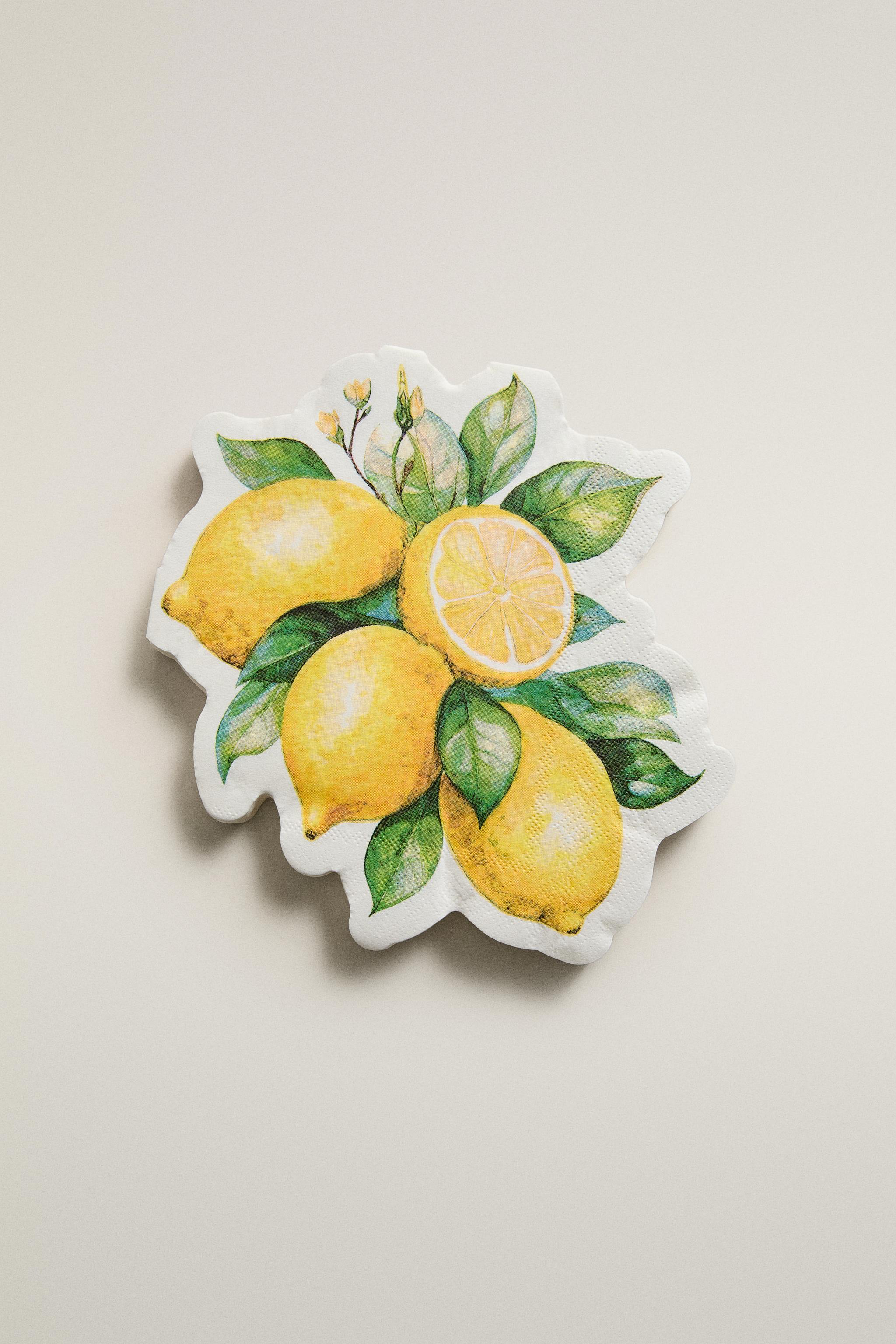 LEMON PRINT PAPER NAPKINS (PACK OF 20)