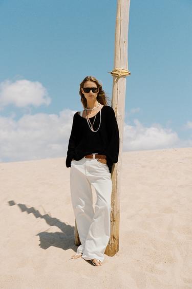 ÁO LEN DỆT KIM CỔ TRÒN - Màu đen từ Zara