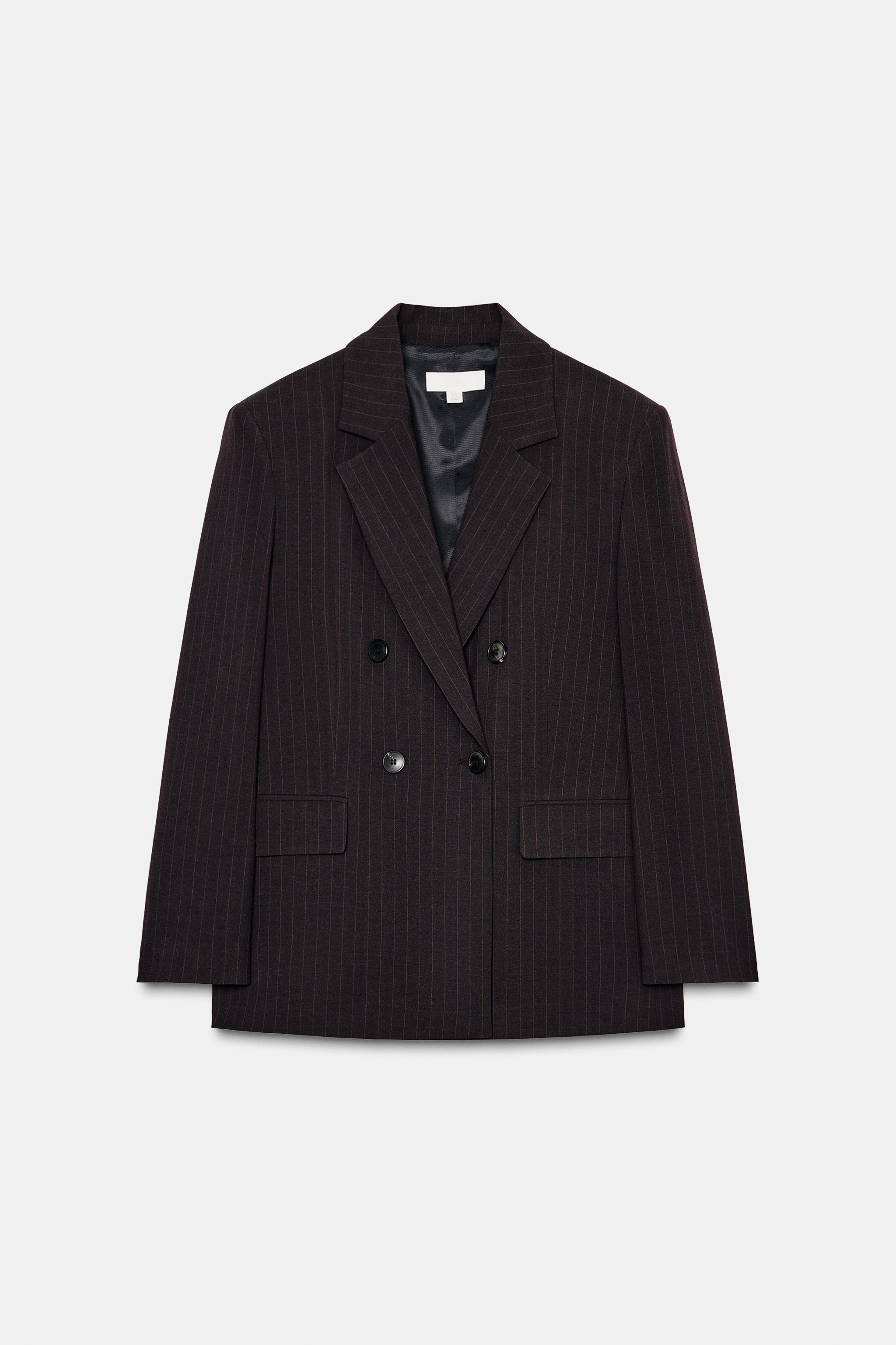 OVERSIZED DOUBLE BREASTED PINSTRIPE BLAZER