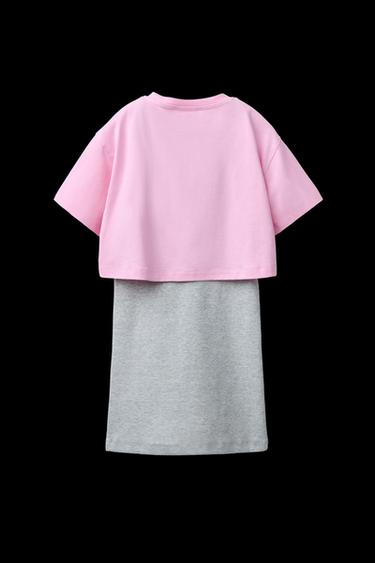 Zara RIB COMBINATION DRESS - Pink