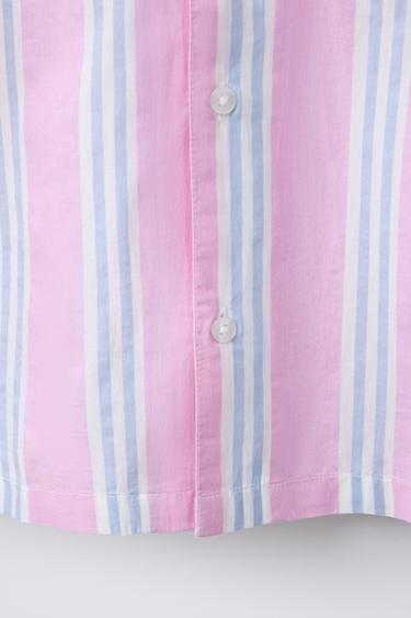 6-14 YEARS/STRIPED SHIRT AND BERMUDA PYJAMAS - Pink by Zara - Image 6