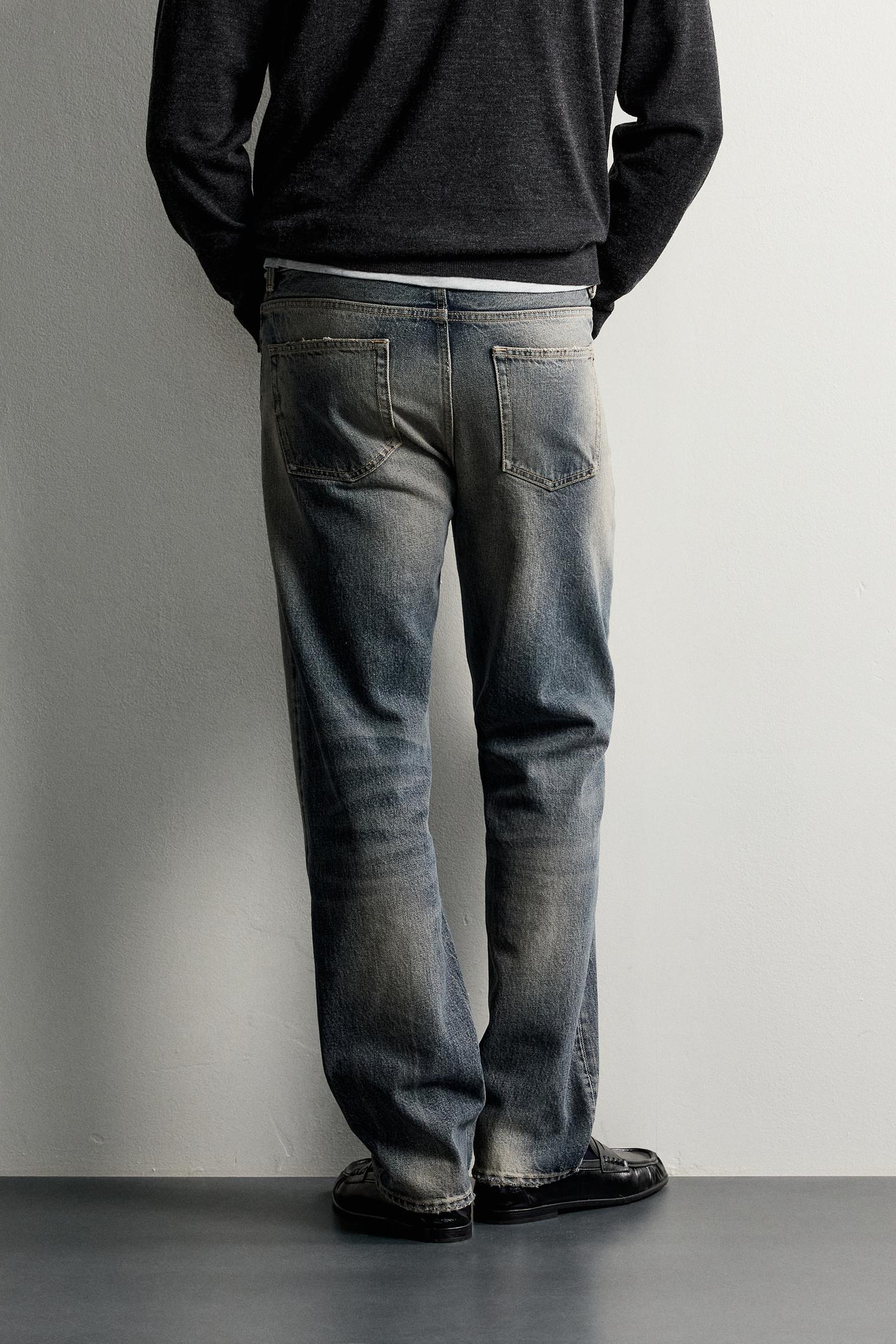 Мужские джинсы Zara Regular Fit, цвет: Синий / Серый — фото 3