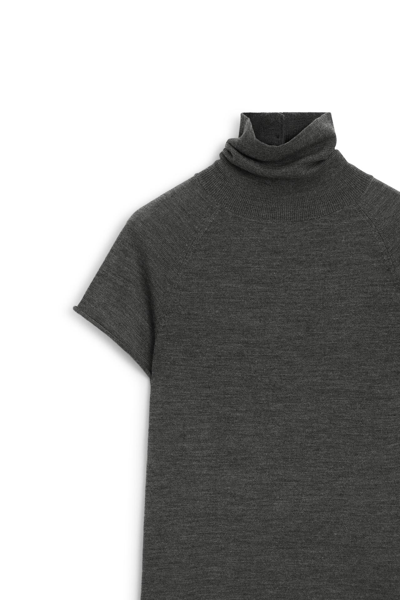 100% wool short sleeve knit sweater - LIMITED EDITION — Mid-gray