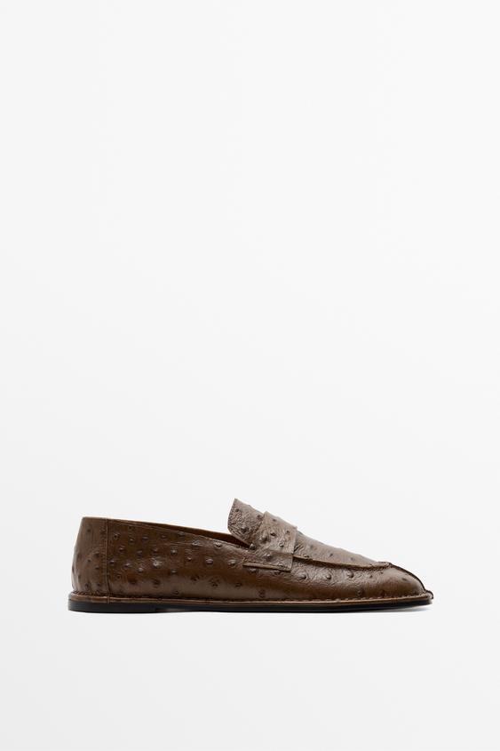 Mocasín piel grabada - Tostado oscuro de Zara - Imagen 0