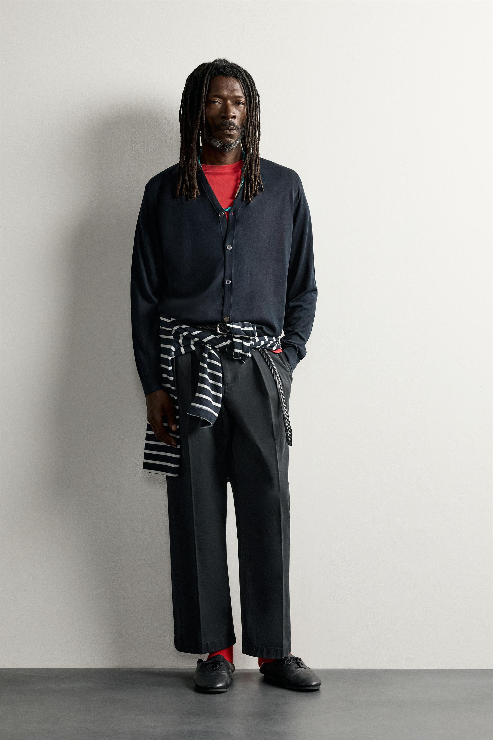 Мужские кардиганы Zara 100% SILK LIGHTWEIGHT CARDIGAN AARON LEVINE X