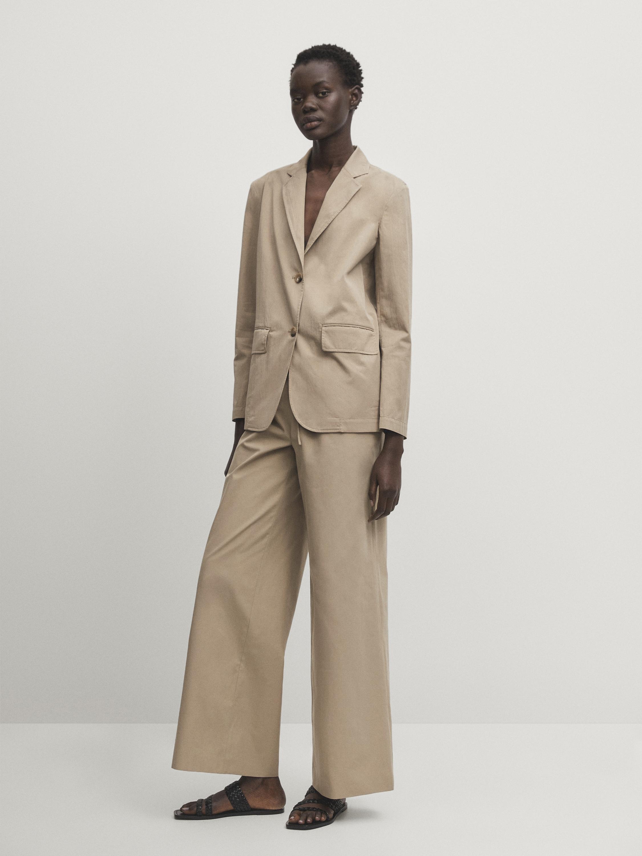 577.ladies chino center press pants