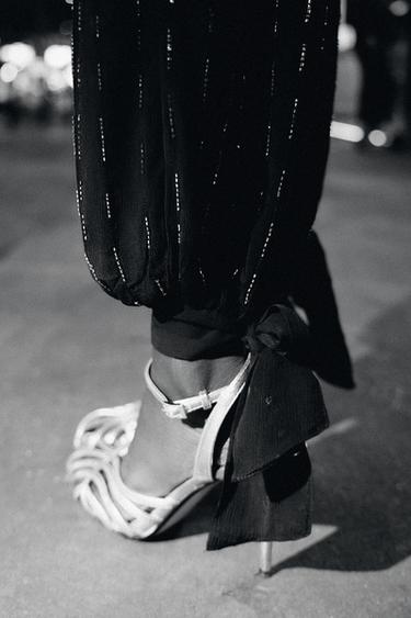 METALLIC HIGH-HEEL CAGE SANDALS - Gold by Zara