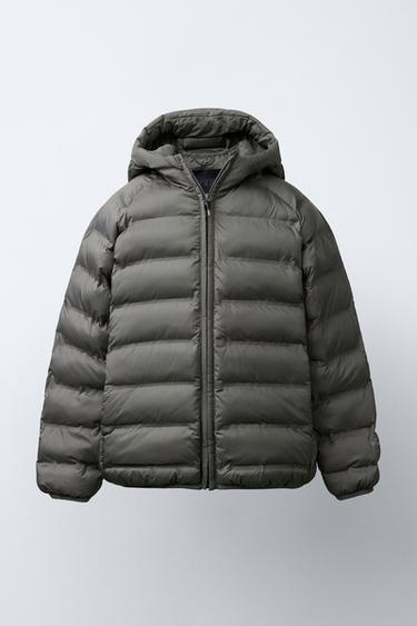 JAKET ULTRARINGAN TUDUNG WATER REPELLENT - Cokelat / Taupe dari Zara