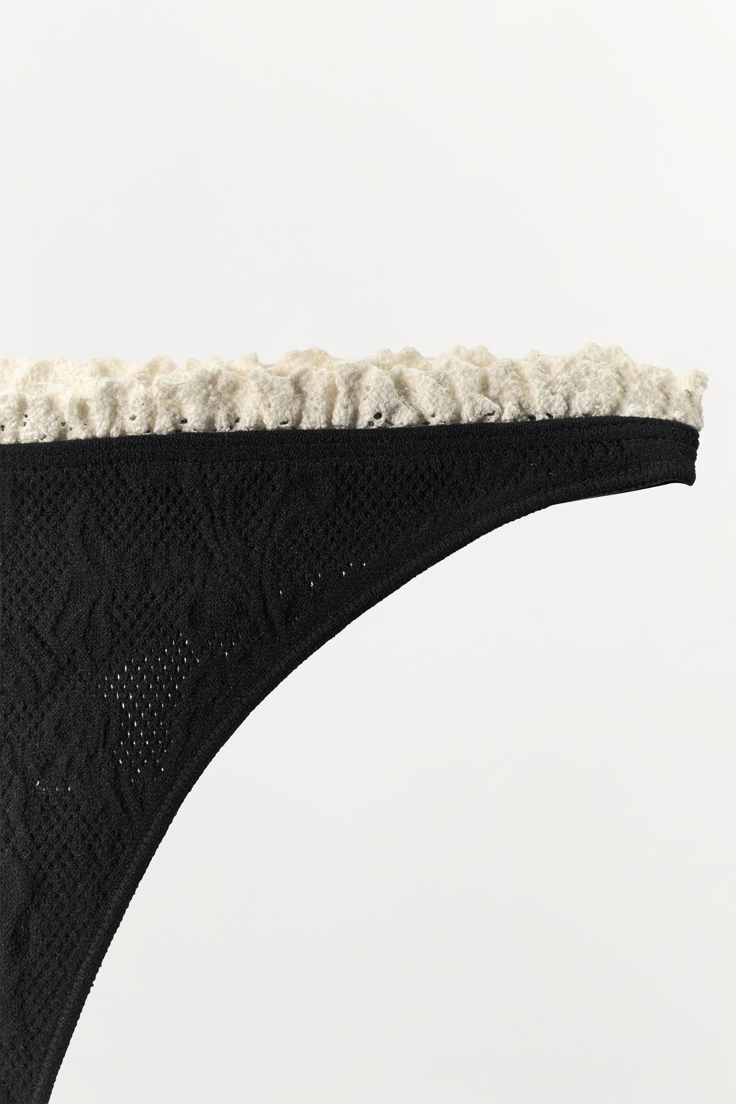 Трусы-стринги, без швов, кружево — Zara, цвет: Чёрный — фото 8
