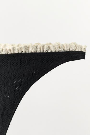TANGA SEAMLESS DENTELLE - Noir de Zara - Image 7