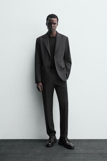 BLAZER خفيف مريح بدلة - أسود الخاص بـ Zara