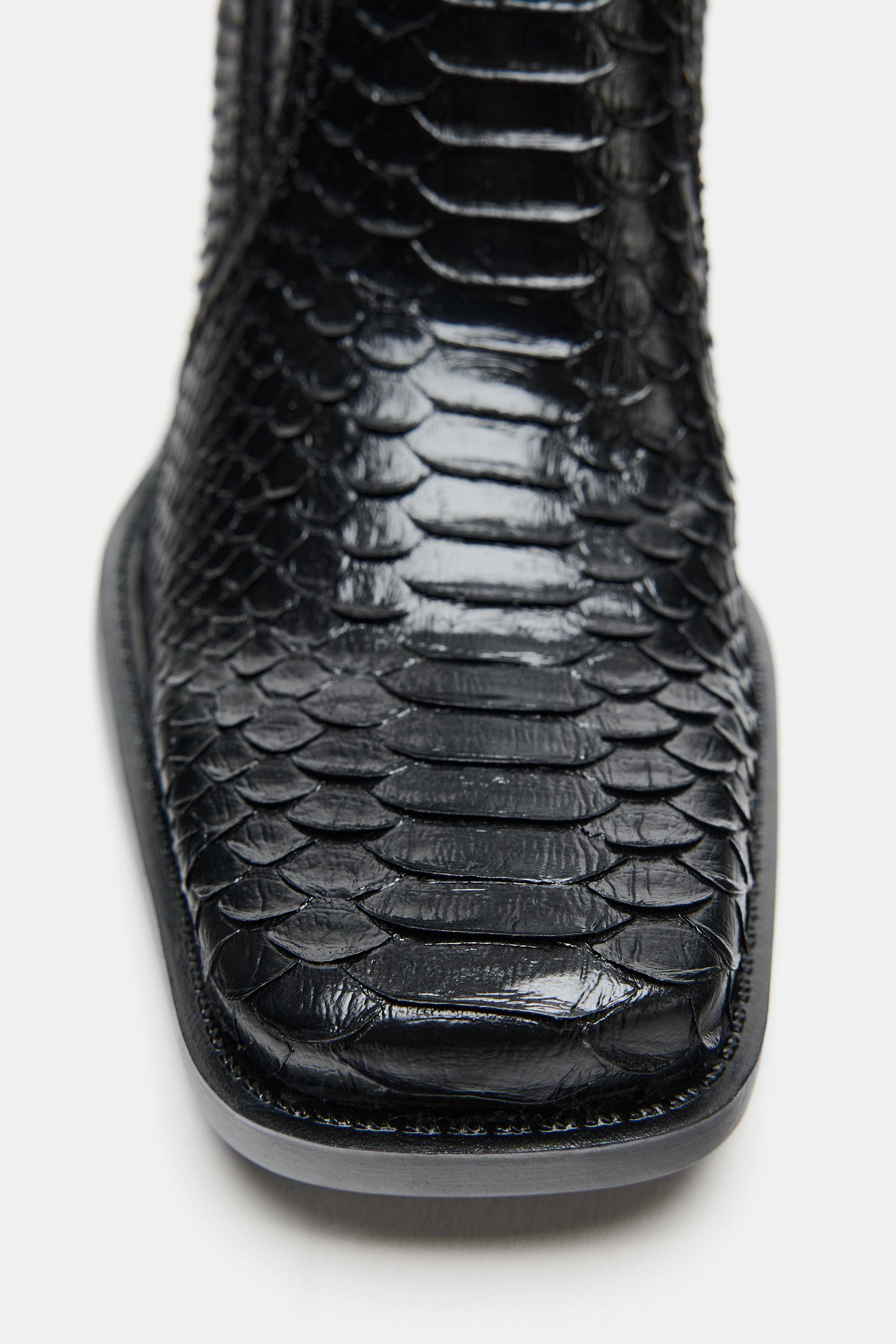 TEXTURED COWBOY ANKLE BOOTS - Black | ZARA Curaçao / Curazao